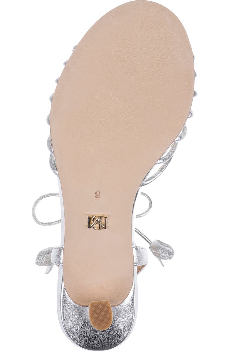 Badgley Mischka Collection Yelena Ankle Wrap Sandal, Alternate, color, Silver Metallic