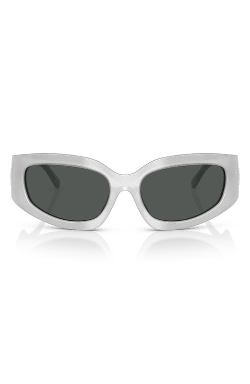 Tory Burch 57mm Irregular Sunglasses In Dark Grey