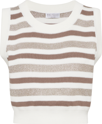 Tシャツ・カットソー BRUNELLO CUCINELLI JERSEY SLEEVELESS TOP WITH MONILI Brunello Cucinelli Knit top with monili | Nordstrom