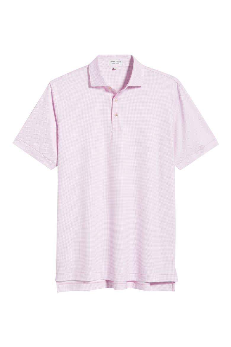 Gingham Check Performance Jersey Polo, Alternate, color, PINK PARFAIT