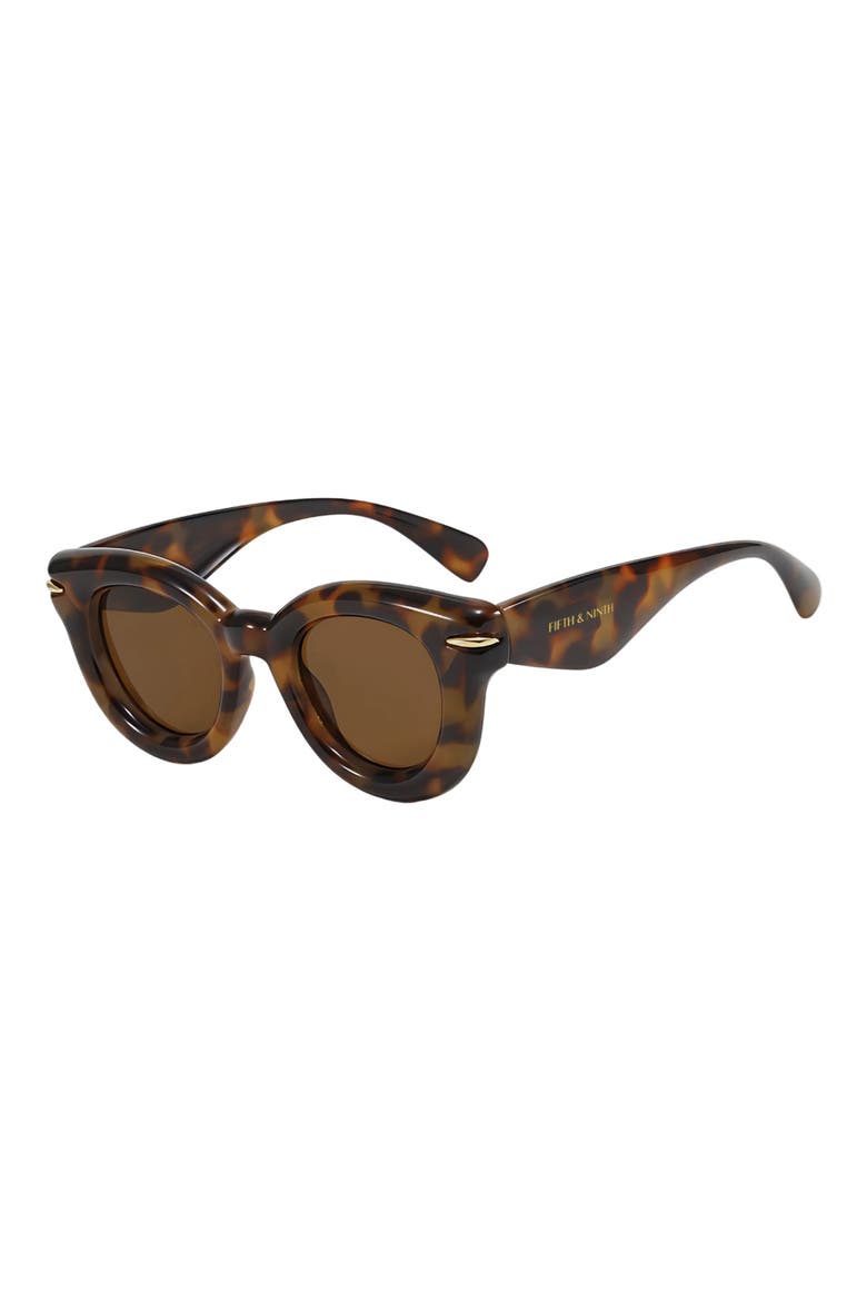 Marlow 46mm Polarized Round Sunglasses, Alternate, color, TORTE / BROWN