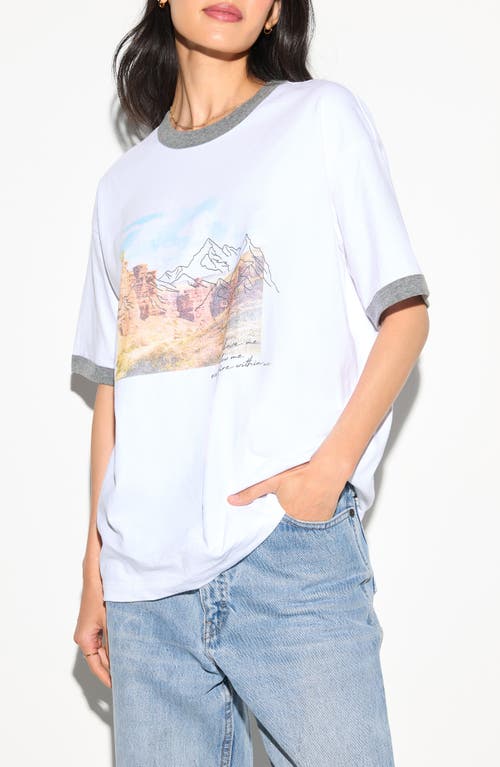 Spiritual Gangster Above Me Boyfriend Ringer Graphic T-shirt In White