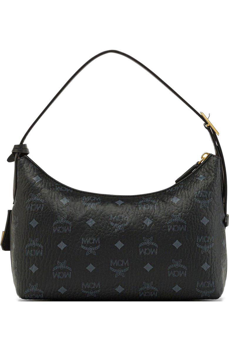 MCM Aren Hobo in Visetos, Alternate, color, Black