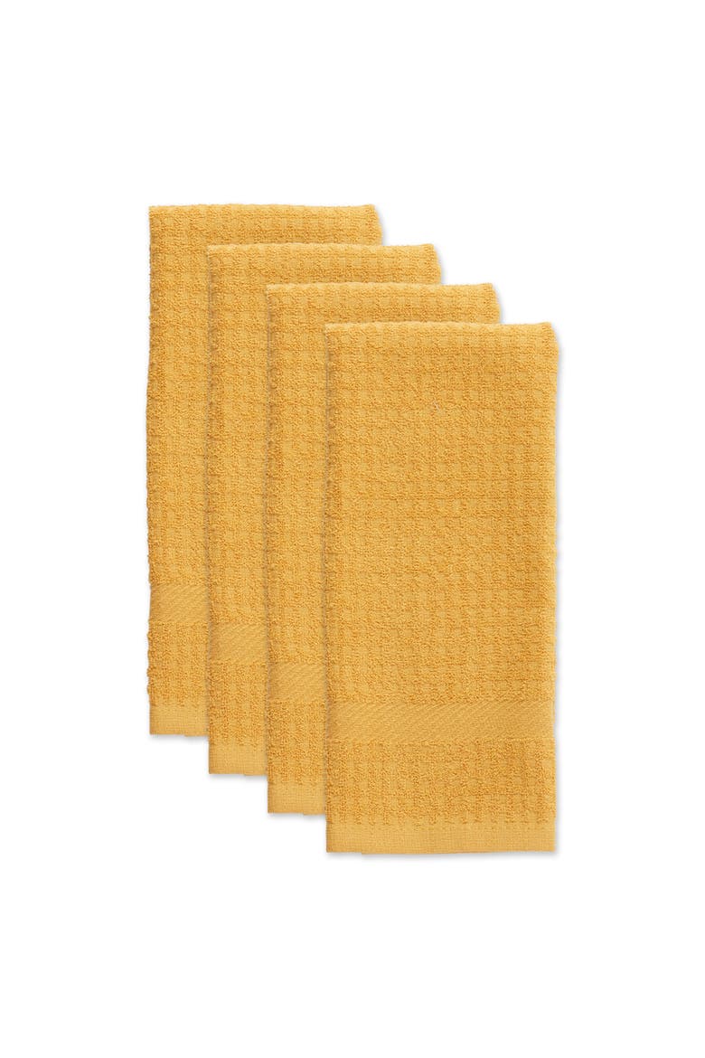 Waffle Terry Dishtowel Set/4, Alternate, color, Mustard