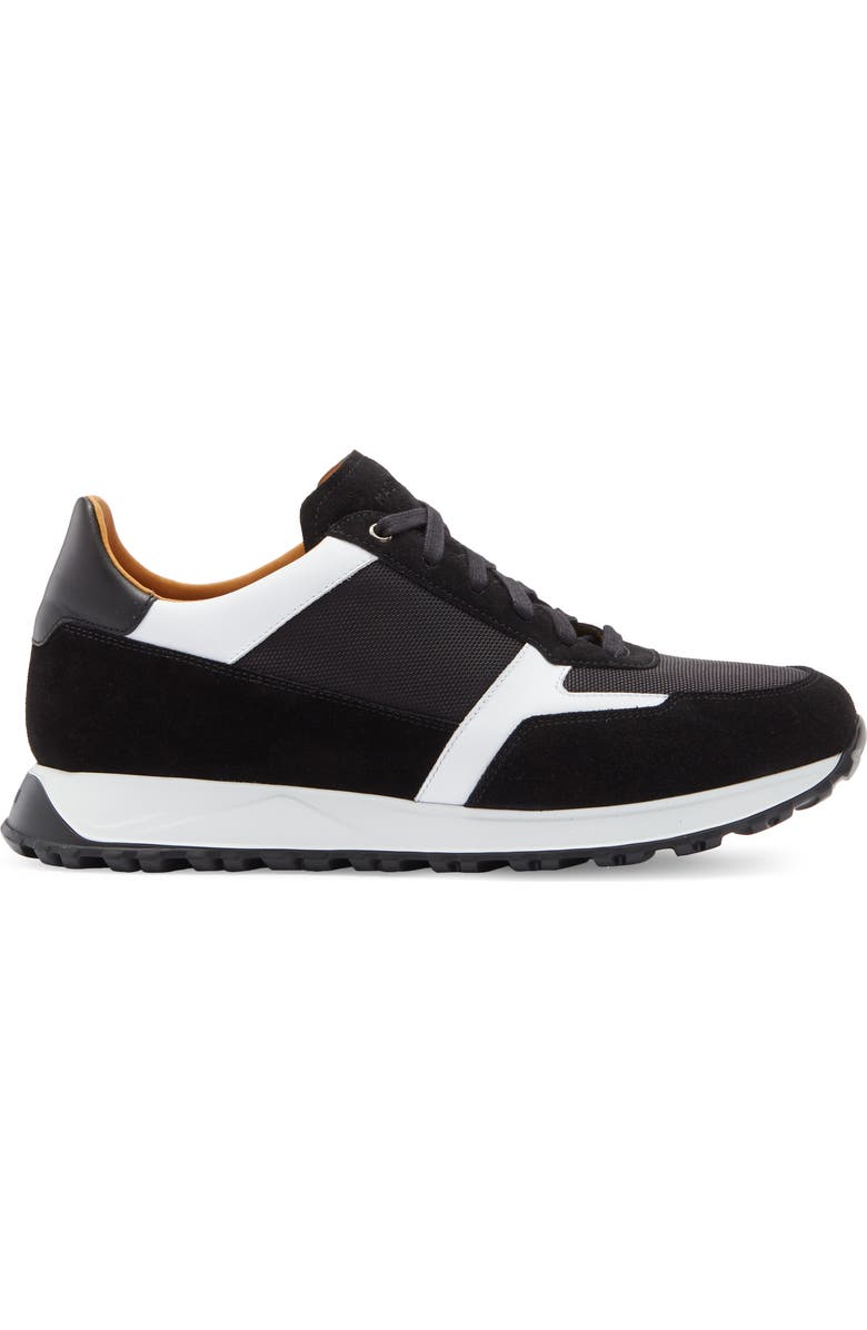 Magnanni Leather Sneaker, Alternate, color, Black / White