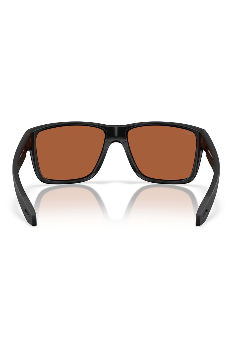 Broadbill II 58mm Polarized Rectangular Sunglasses, Alternate, color, MATTE BLACK/ BRIGHT GREEN