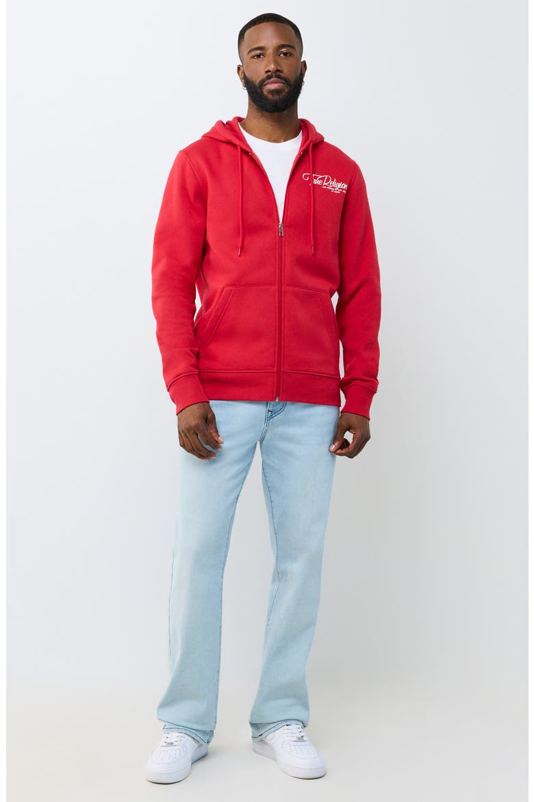 Ribbon Sketch Full Zip Hoodie, Alternate, color, TRV RED
