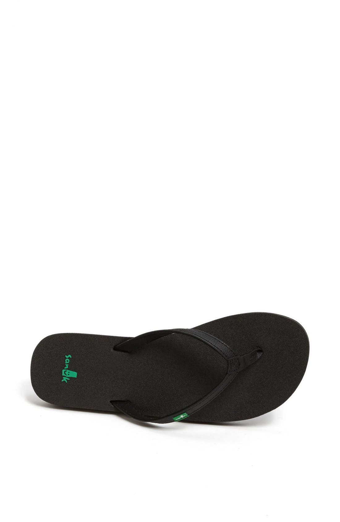 'Yoga Joy' Flip Flop, Alternate, color, BLACK