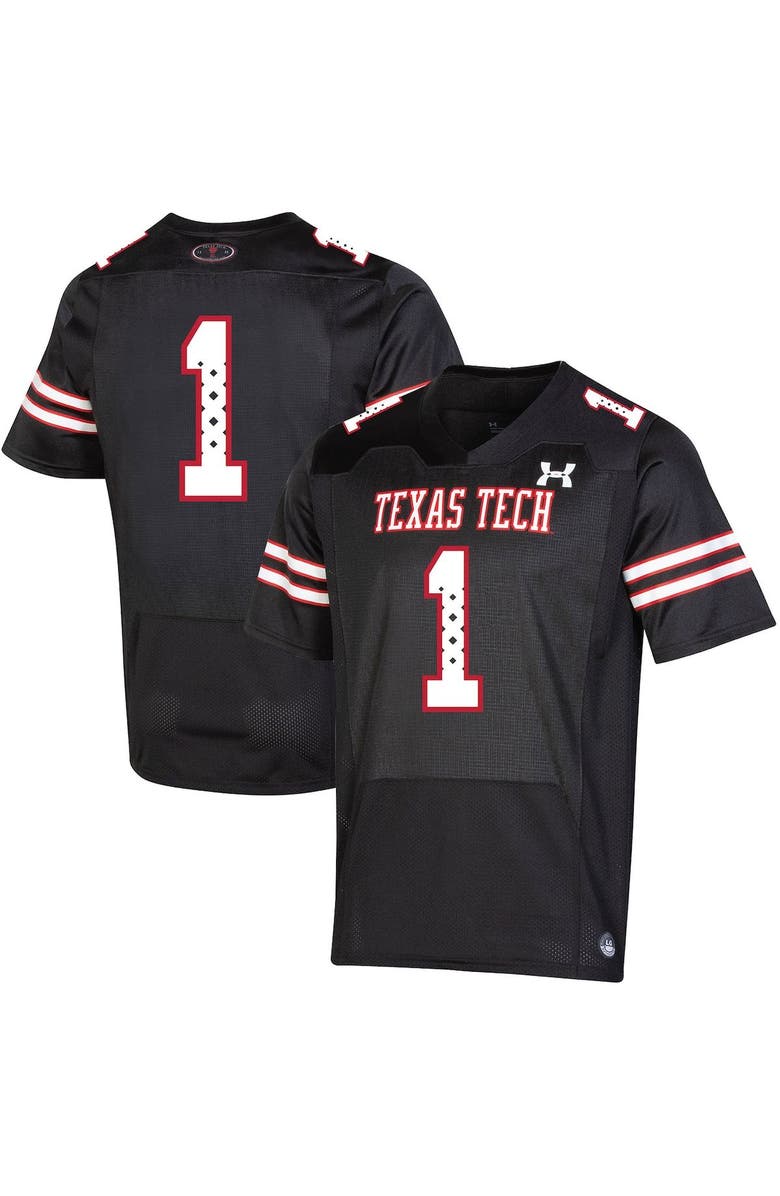 Under Armour Men's Under Armour #1 Black Texas Tech Red Raiders Throwback Special Game Jersey, Alternate, color,