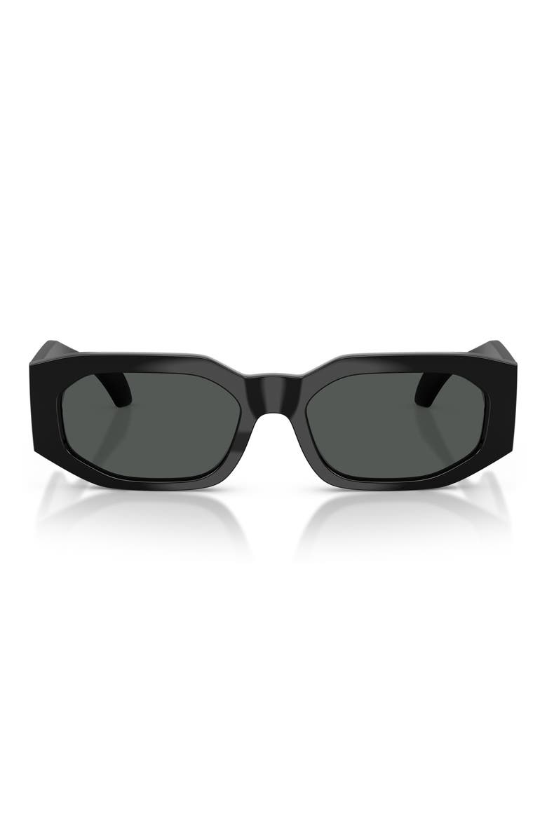 55mm Irregular Sunglasses, Main, color, BLACK