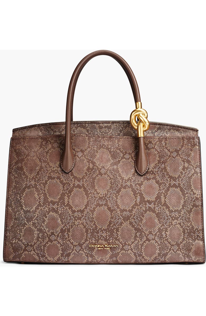 Donna Karan New York Loden Python Suede Satchel, Main, color, Brown Multi