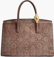 Donna Karan New York Loden Python Suede Satchel