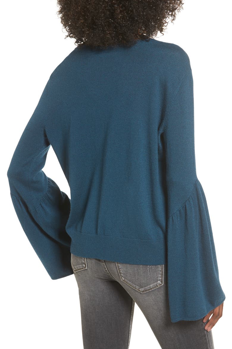 Bell Sleeve Sweater, Alternate, color, BLUE CERAMIC