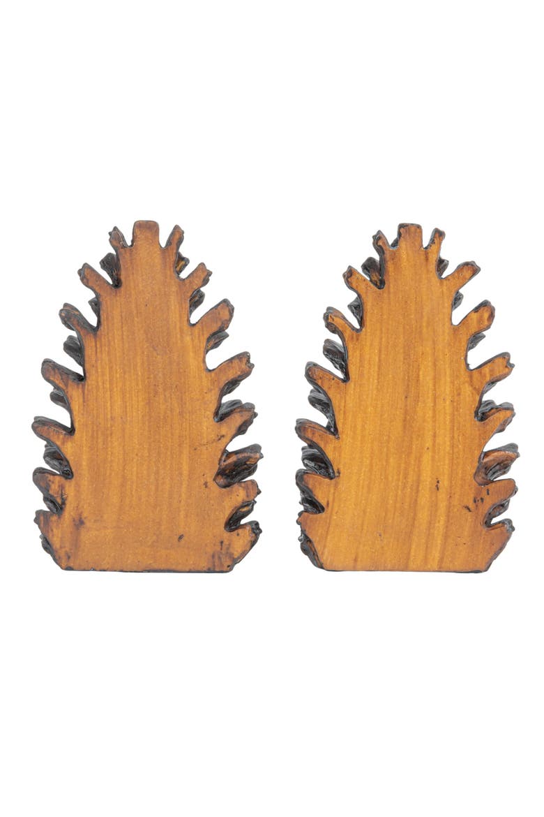 Decorative Resin Pinecone Bookends, Bronze, Set of 2, Alternate, color, Brown