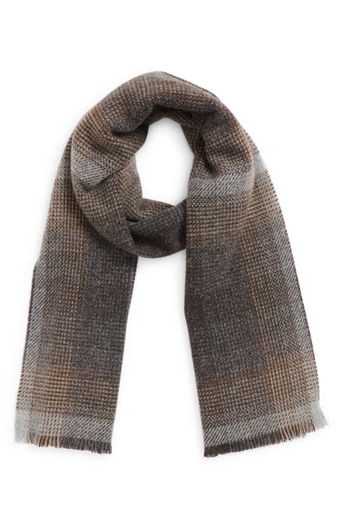 Andrew Stewart Texture Plaid Cashmere Scarf In Brown