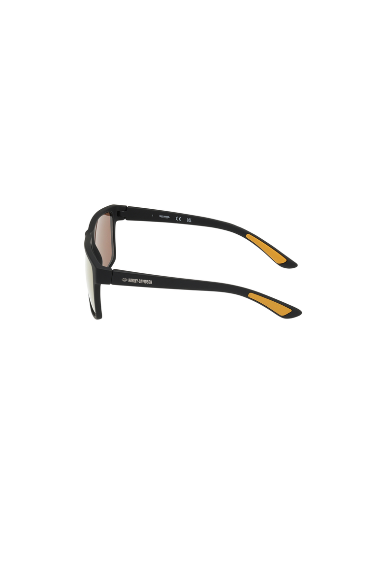 Classic Rectangular Sport Sunglasses, Alternate, color, Black / Brown Mirror