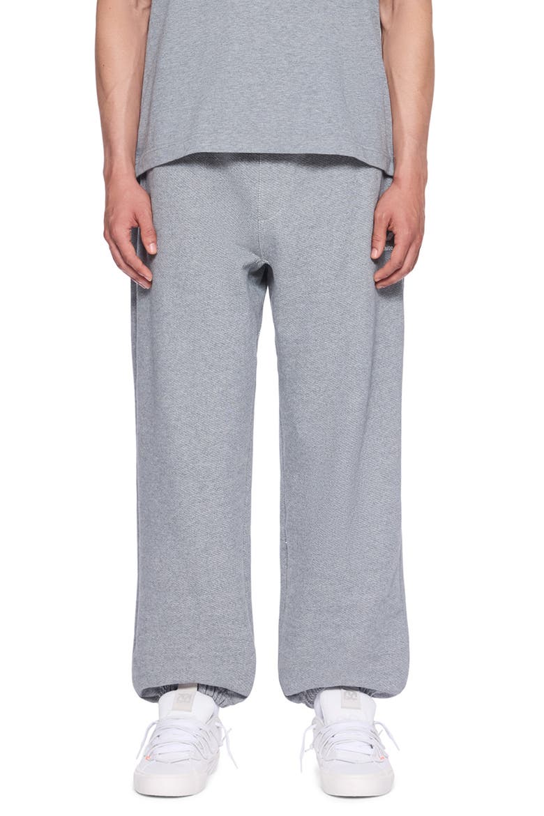Diagonal Stripe Logo Cotton French Terry Joggers, Main, color, HEATHER GREY