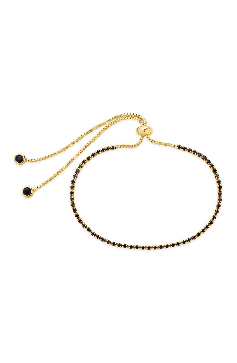 Sterling Forever Black CZ Slider Bracelet, Main, color, 