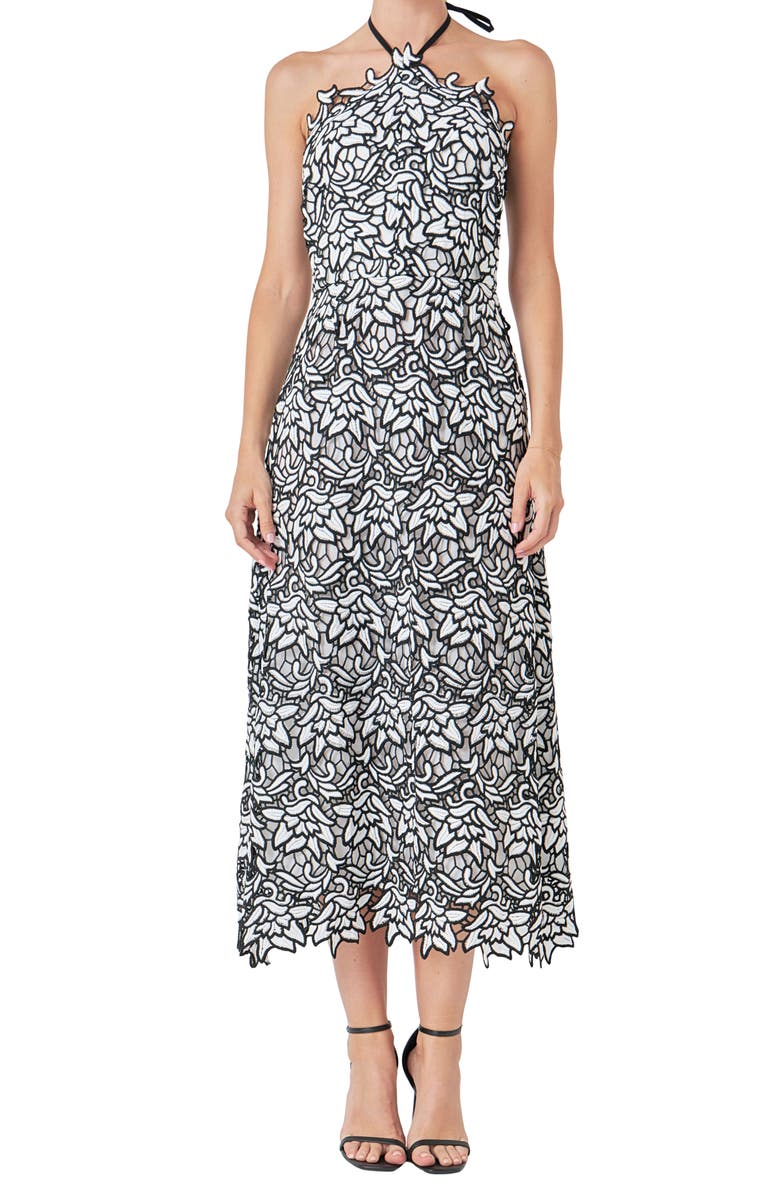Endless Rose Lace Halter Dress, Alternate, color, White/ Black