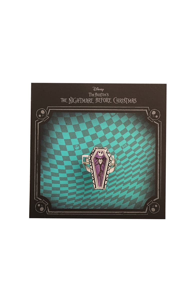 Disney The Nightmare Before Christmas Jack Skellington Coffin-Shaped Ring, Size 7, Alternate, color, Purple, Silver