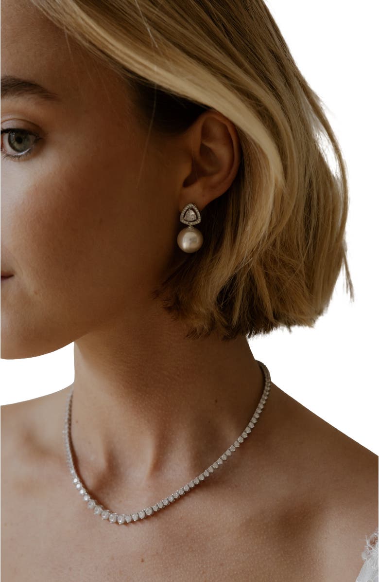 Untamed Petals Legacy Pearl Drop Earrings, Alternate, color, Silver