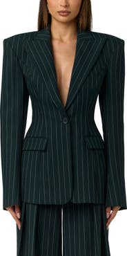 Naked Wardrobe Pinstriped Suited Blazer