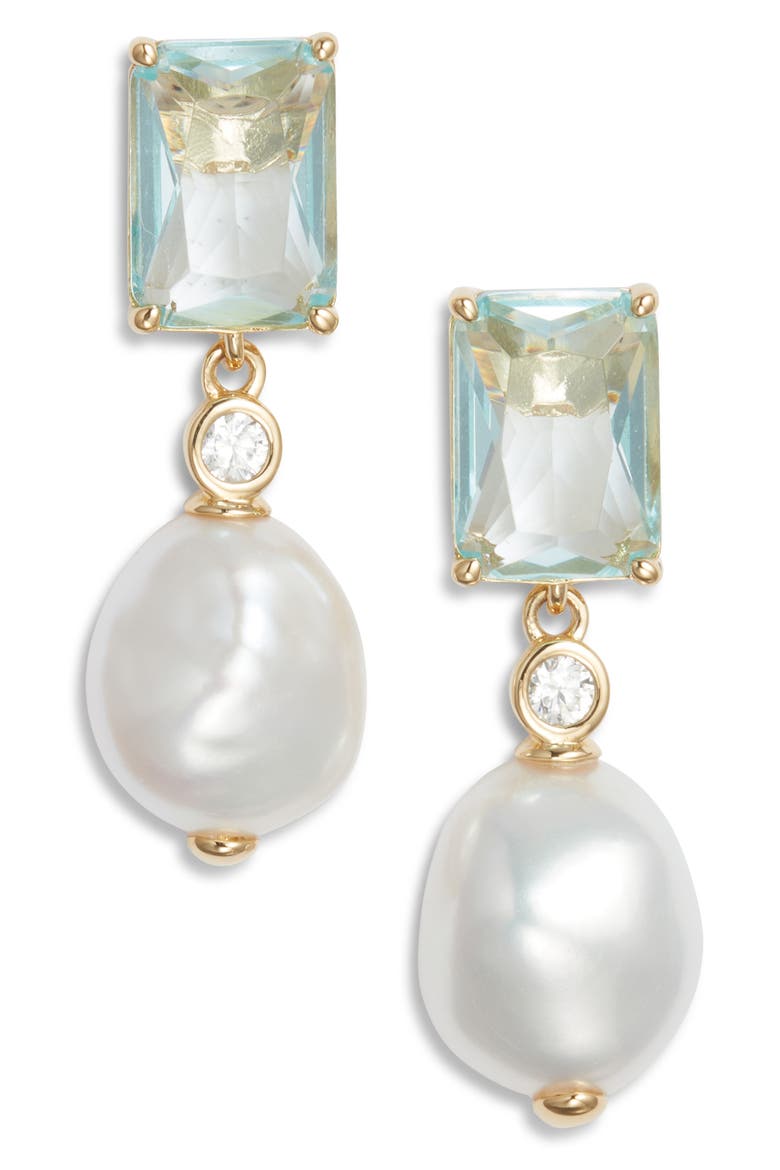 Blue Lagoon Drop Earrings, Main, color, GOLD