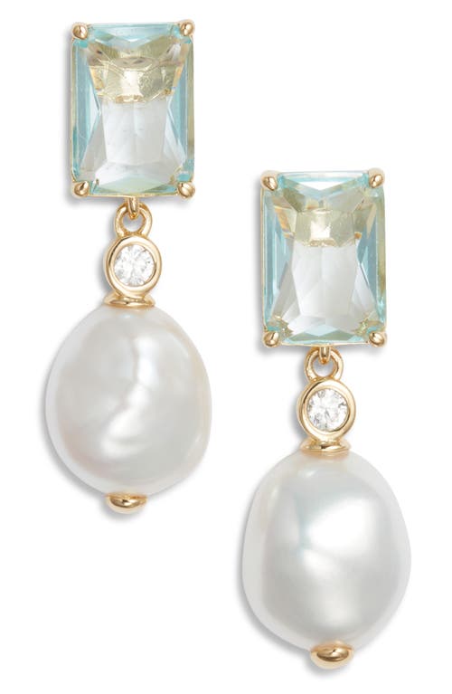 Nadri Blue Lagoon Drop Earrings In Gold