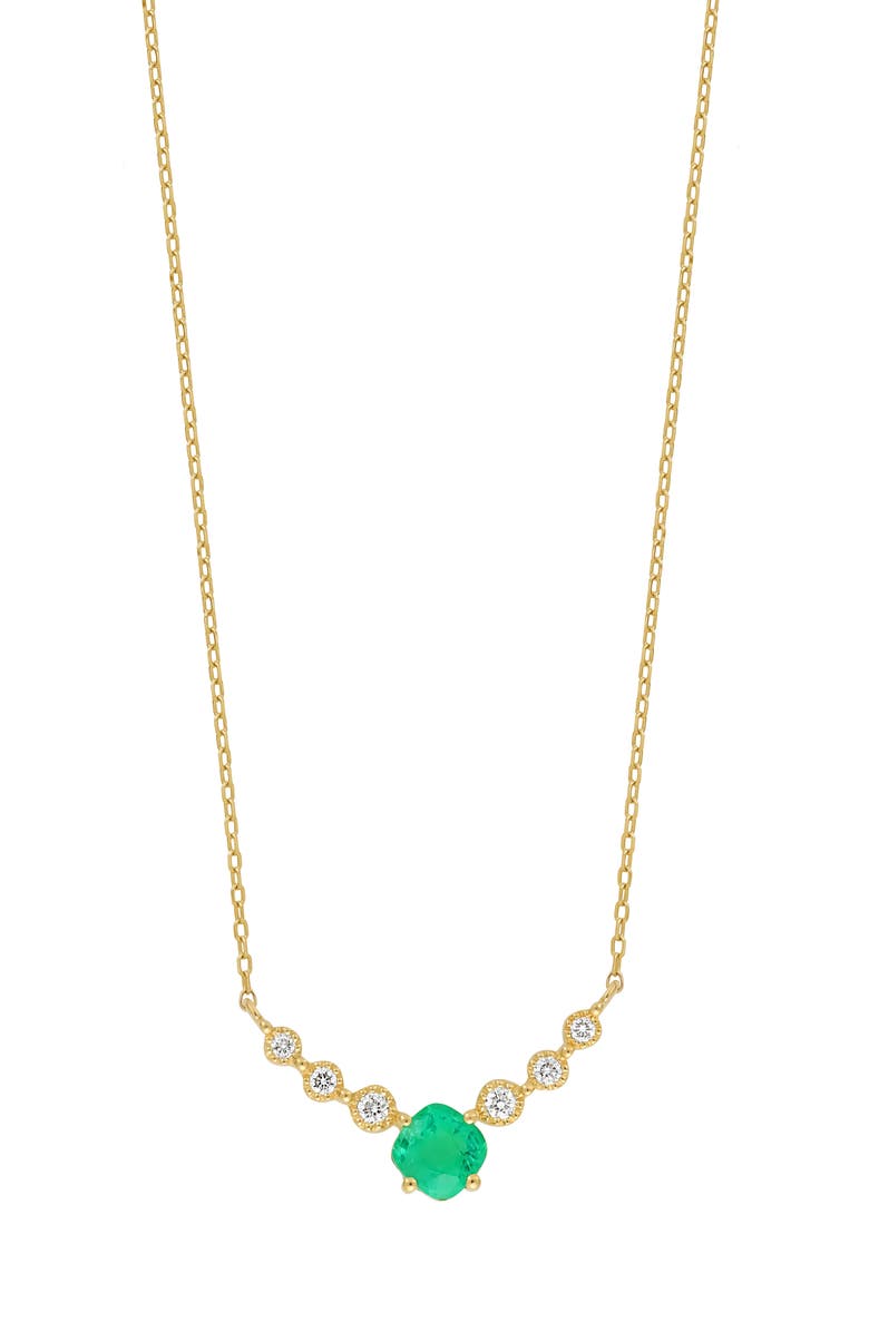 Bony Levy 18K Gold El Mar Diamond & Emerald Necklace, Main, color, 18Ky