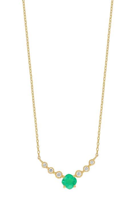 18K Gold El Mar Diamond & Emerald Necklace (Nordstrom Exclusive)