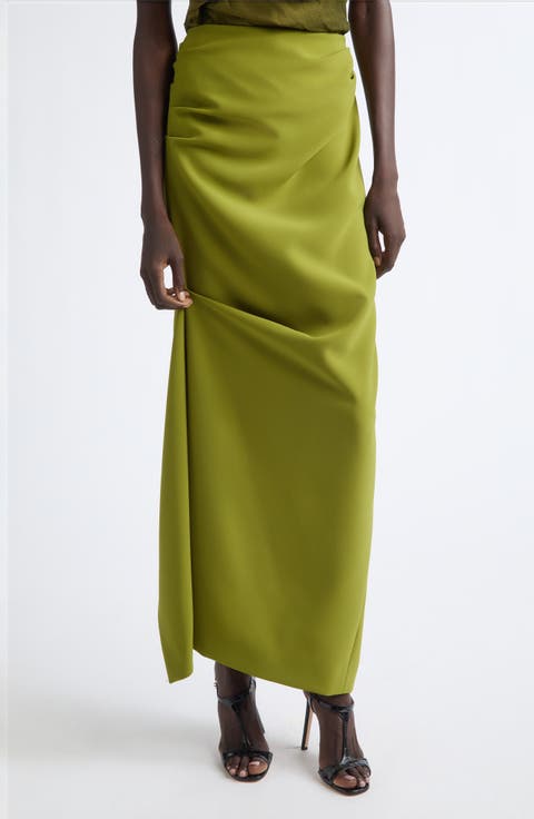 Asymmetric Drape Maxi Skirt