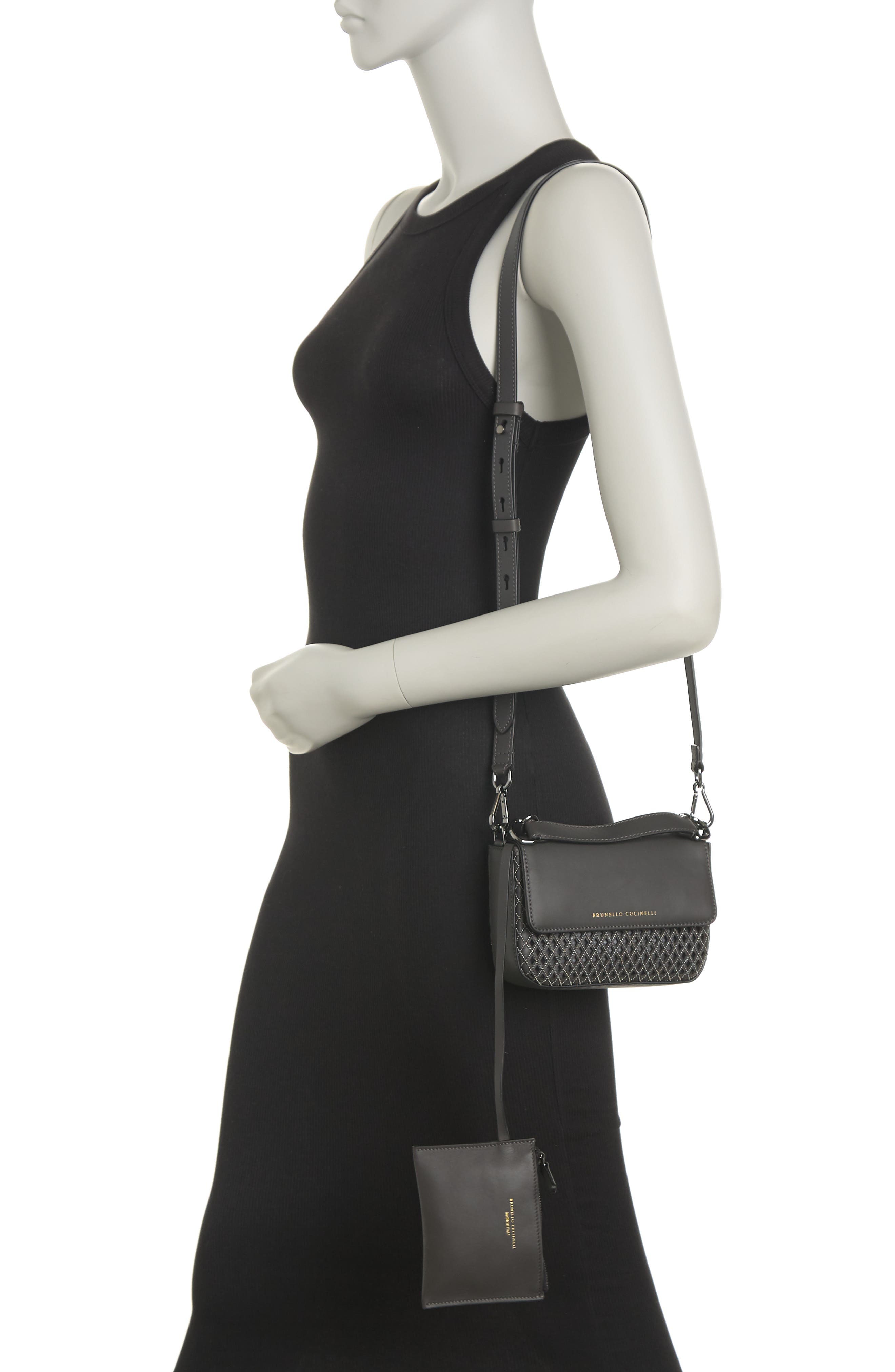 Brunello Cucinelli Diamond Cutout Top Handle Satchel, Alternate, color, 