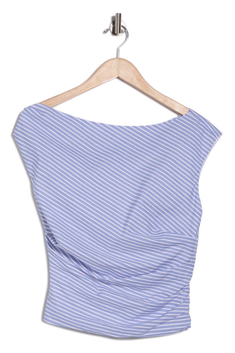 Stripe One-Shoulder Poplin Top, Alternate, color, VACAY STRIPE001