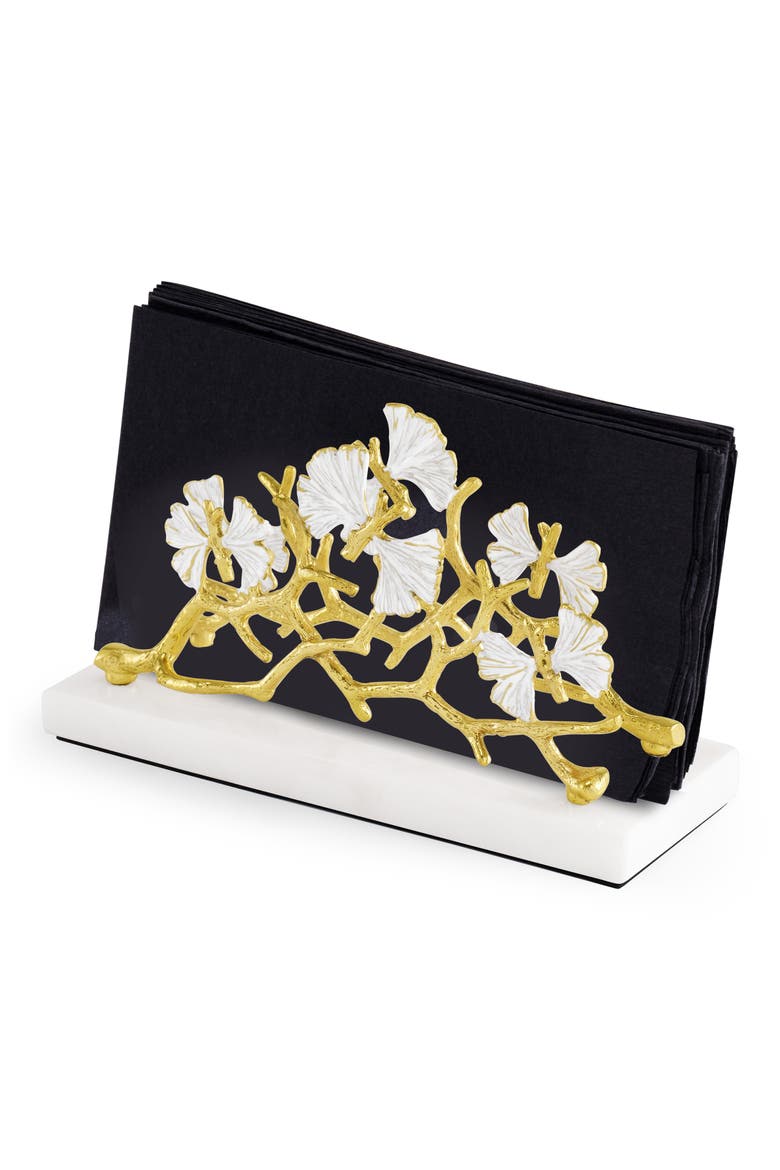 Butterfly Ginkgo Vertical Napkin Holder, Alternate, color, WHITE