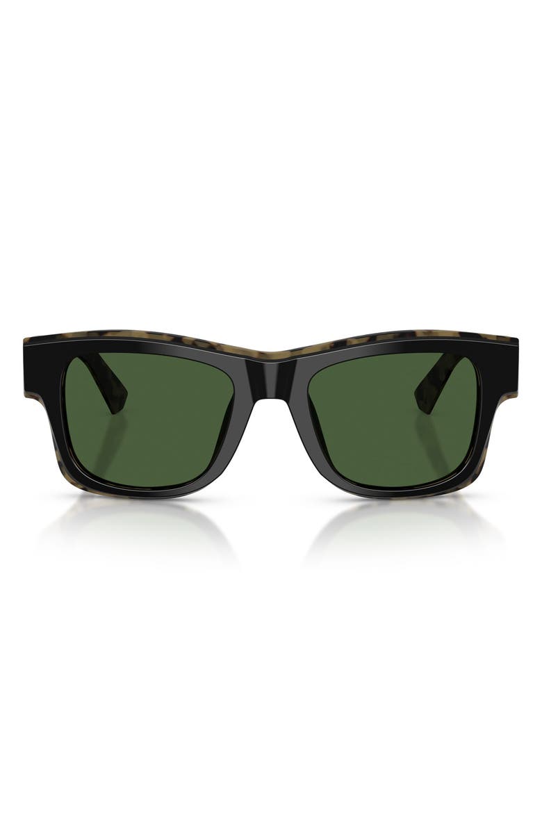 Dolce&Gabbana 52mm Square Sunglasses, Main, color, Black On Yellow Havana / Green