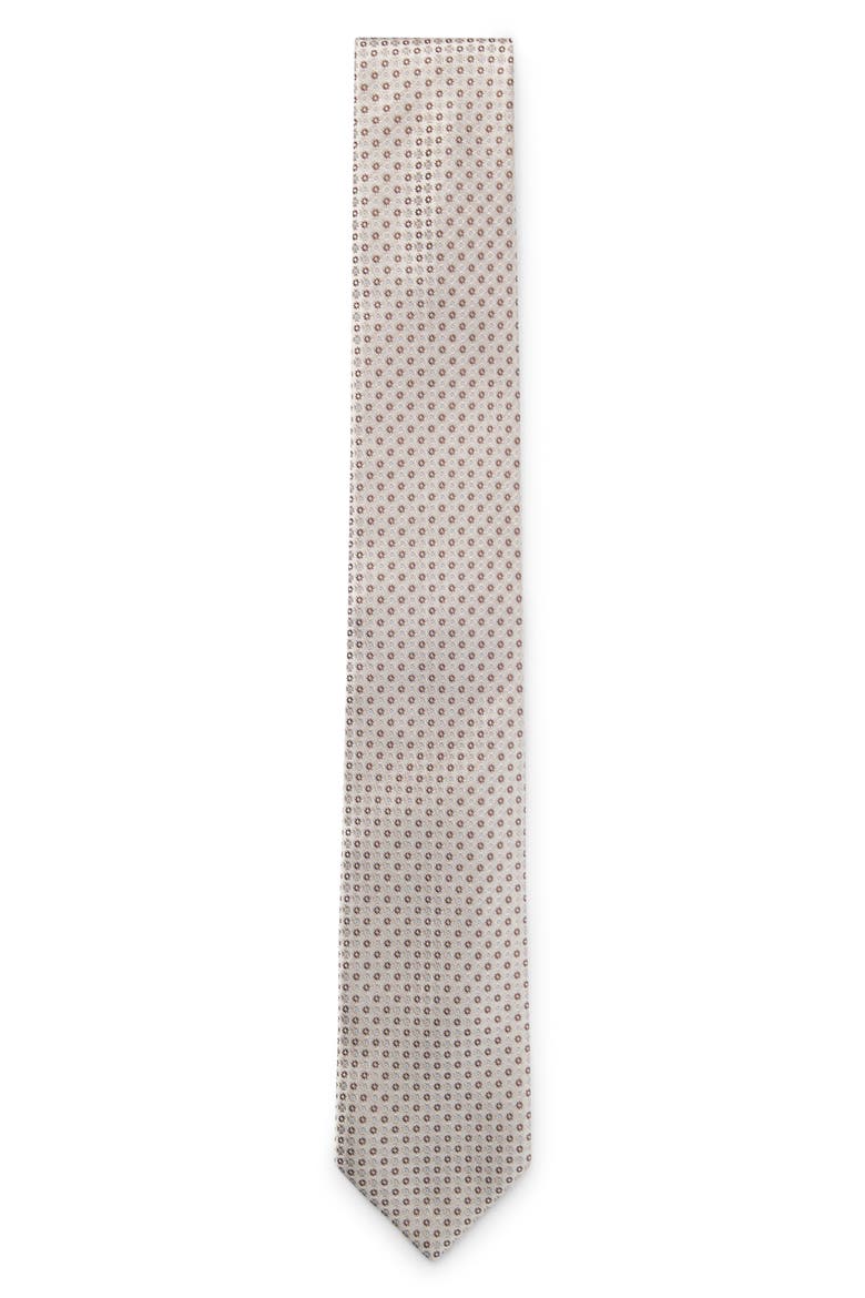Floral Silk Blend Jacquard Tie, Alternate, color, OPEN WHITE