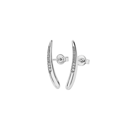 Lucy Quartermaine Skinny Drip Long Studs In Sterling Silver