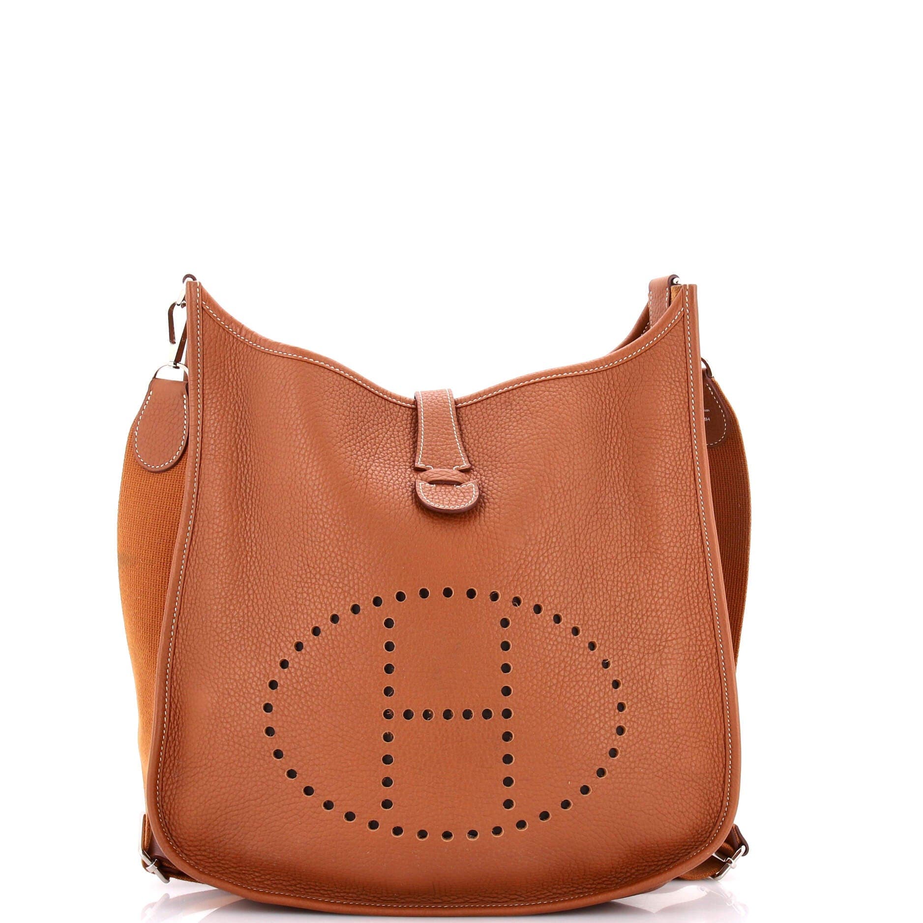 Pre-Owned Hermes Evelyne Bag Gen III Clemence PM, Main, color, Gold