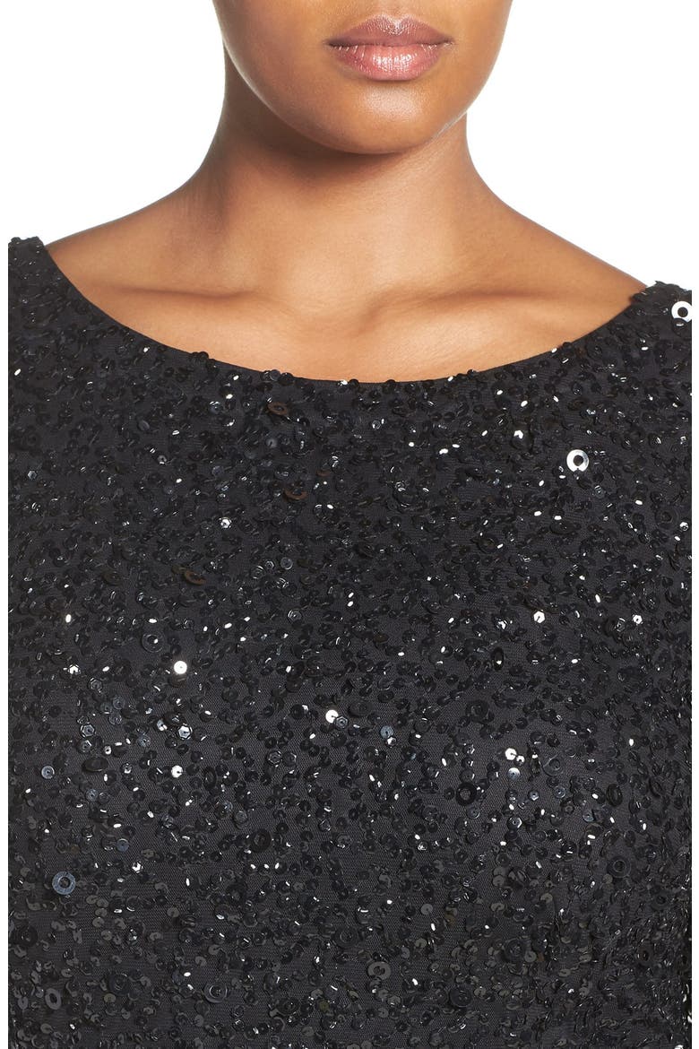 Embellished Scoop Back Cocktail Dress, Alternate, color, BLACK