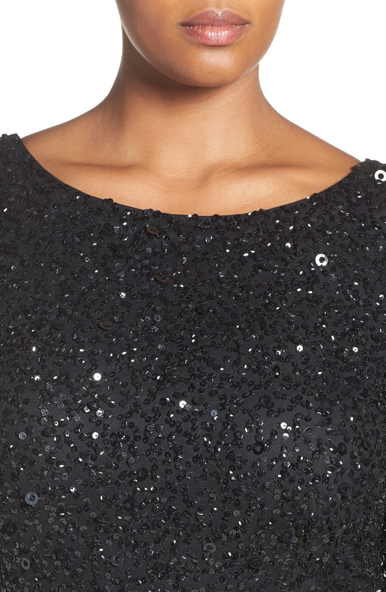 Adrianna Papell Embellished Scoop Back Cocktail Dress, Alternate, color,