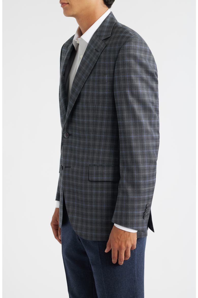 Flynn Classic Fit Charcoal Grey Shadow Check Wool Sport Coat, Alternate, color, CHARCOAL
