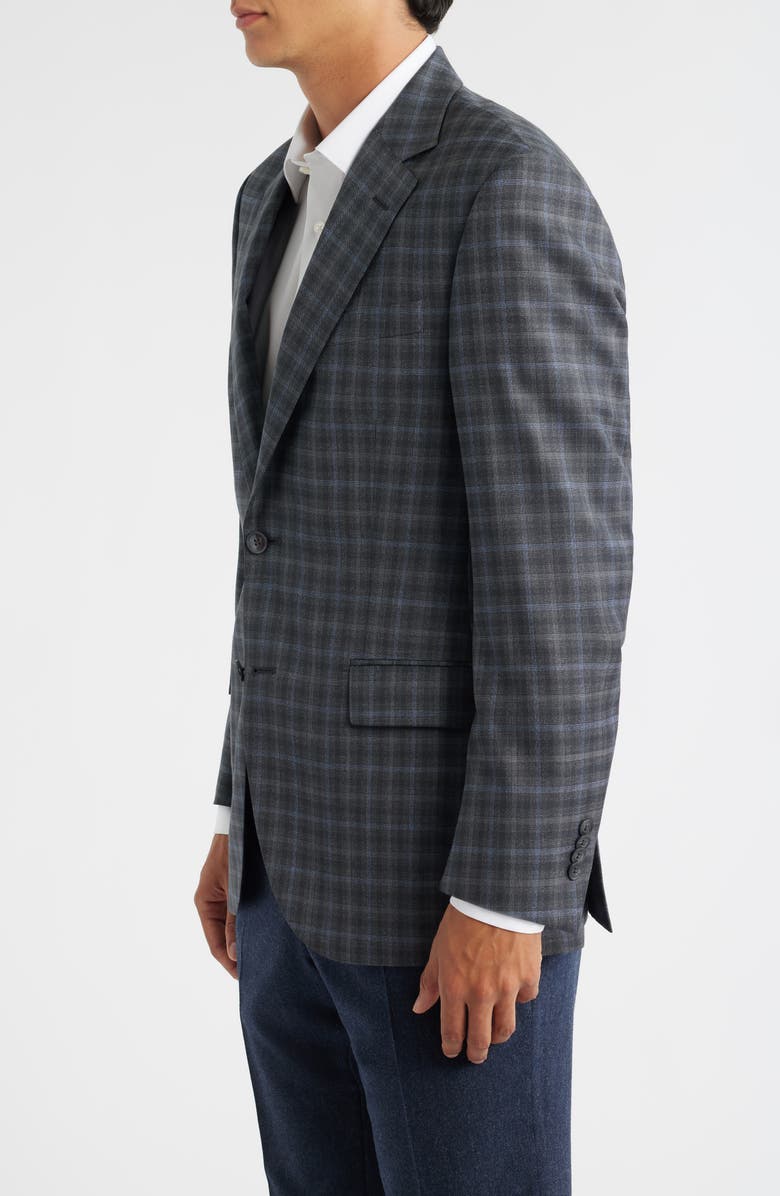 Peter Millar Flynn Classic Fit Charcoal Grey Shadow Check Wool Sport Coat, Alternate, color, Charcoal