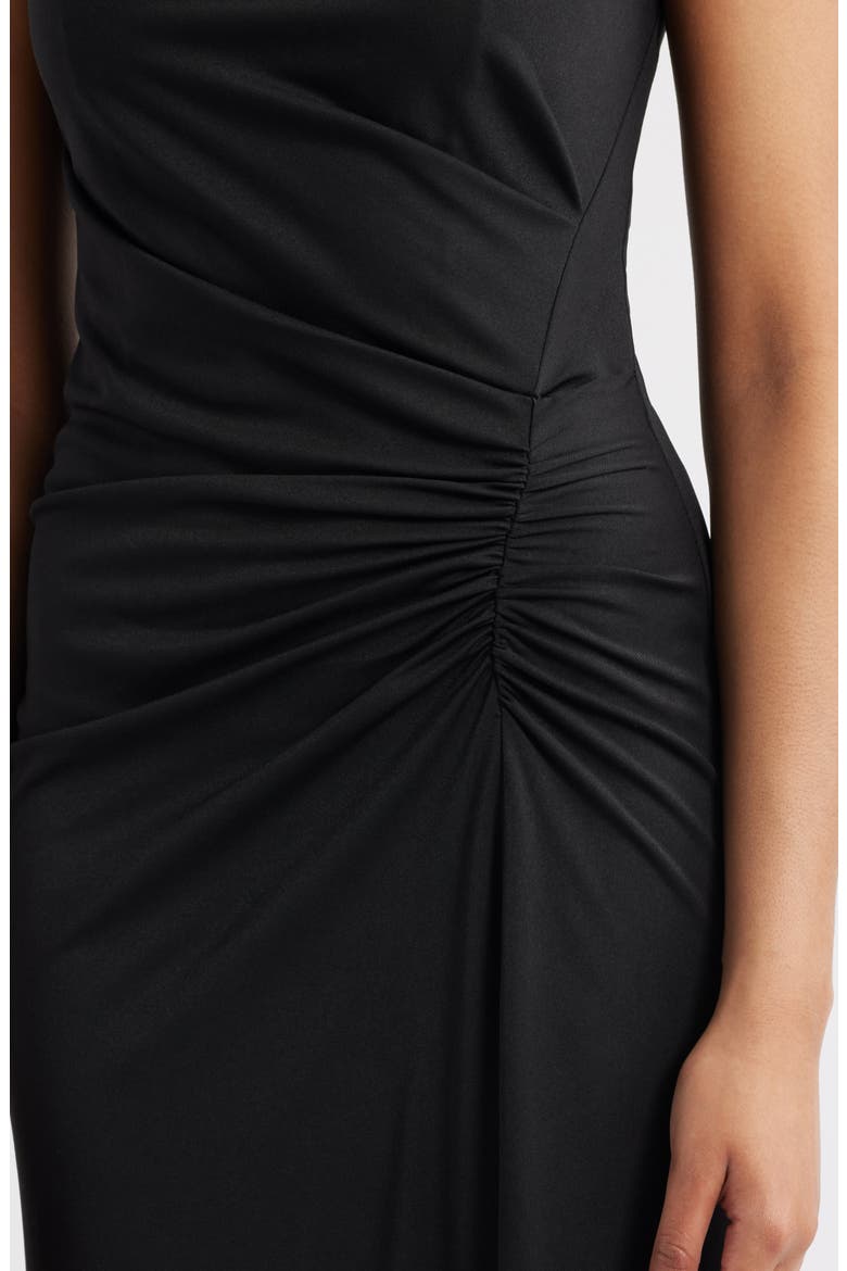 Milou Ruched Maxi Dress, Alternate, color, BLACK