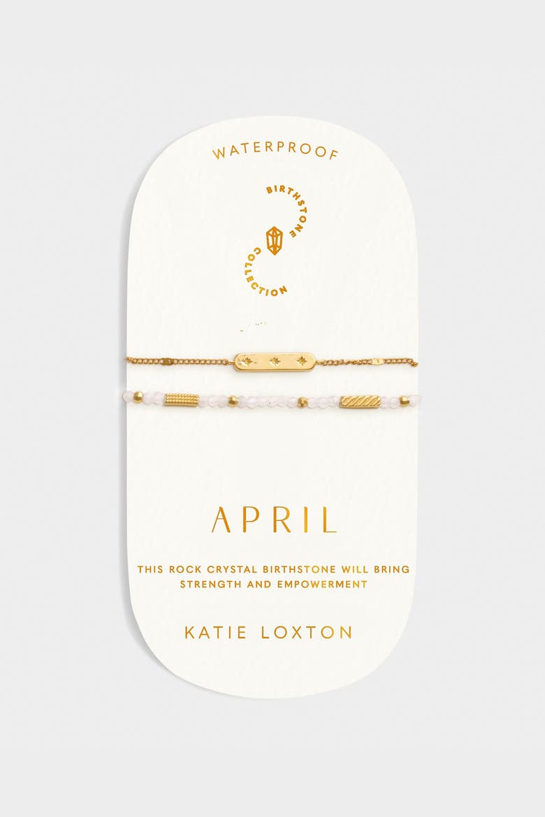 Birthstone Bracelet 'April' in Rock Crystal, Main, color, April