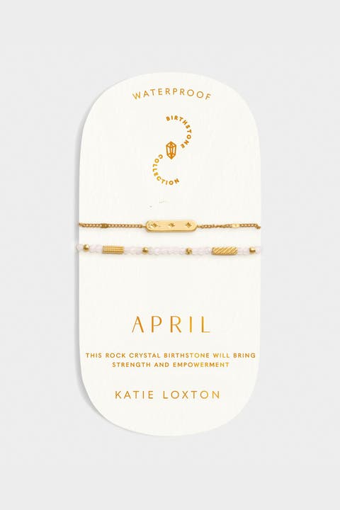 Birthstone Bracelet 'April' in Rock Crystal