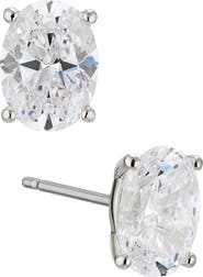 Nadri Modern Luv Large Oval Cubic Zirconia Stud Earrings