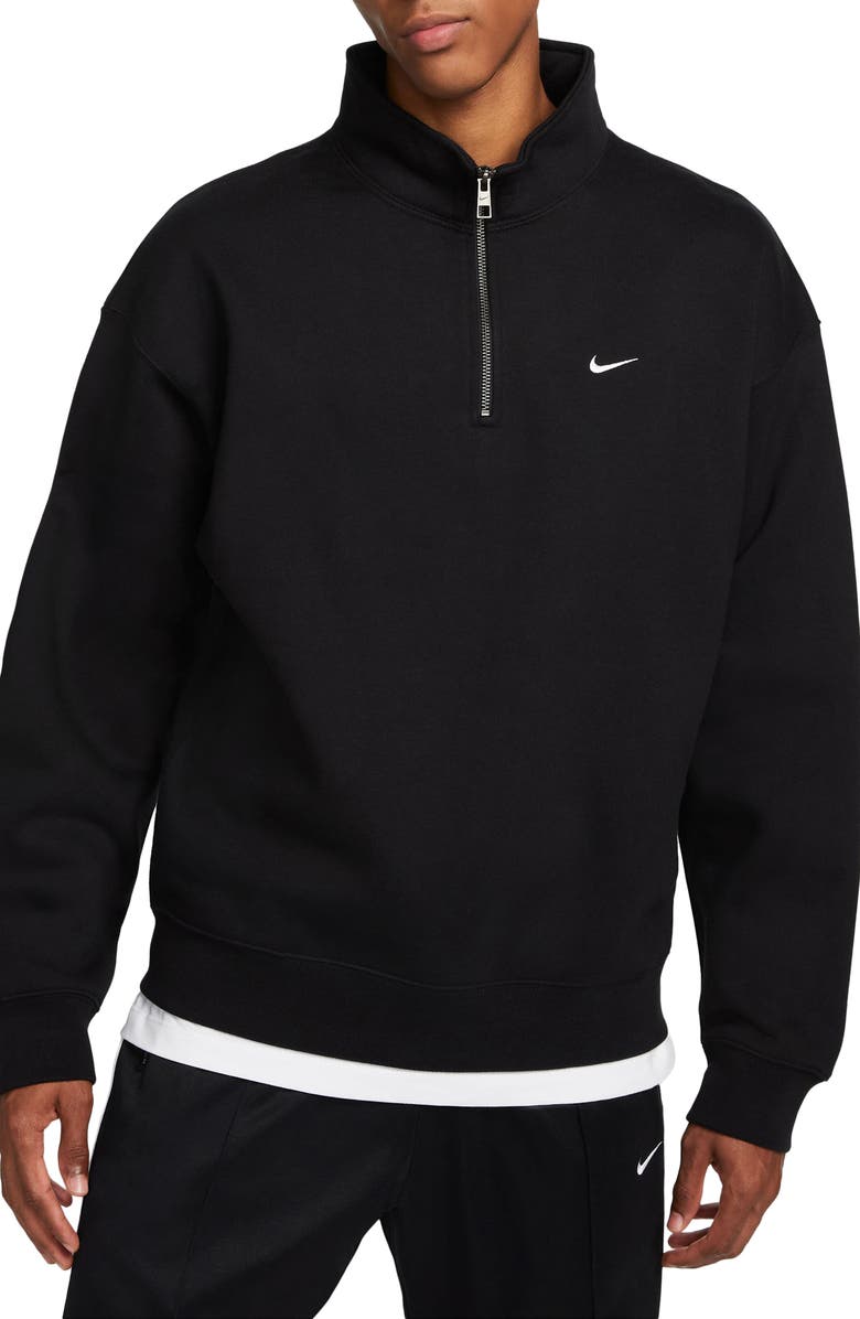 Nike Solo Swoosh Oversize Quarter Zip Sweatshirt, Main, color,