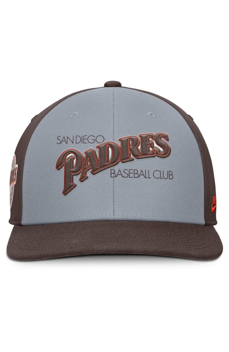 Nike Men's Nike Gray/Brown San Diego Padres Pro Performance Snapback Hat, Alternate, color, Gray