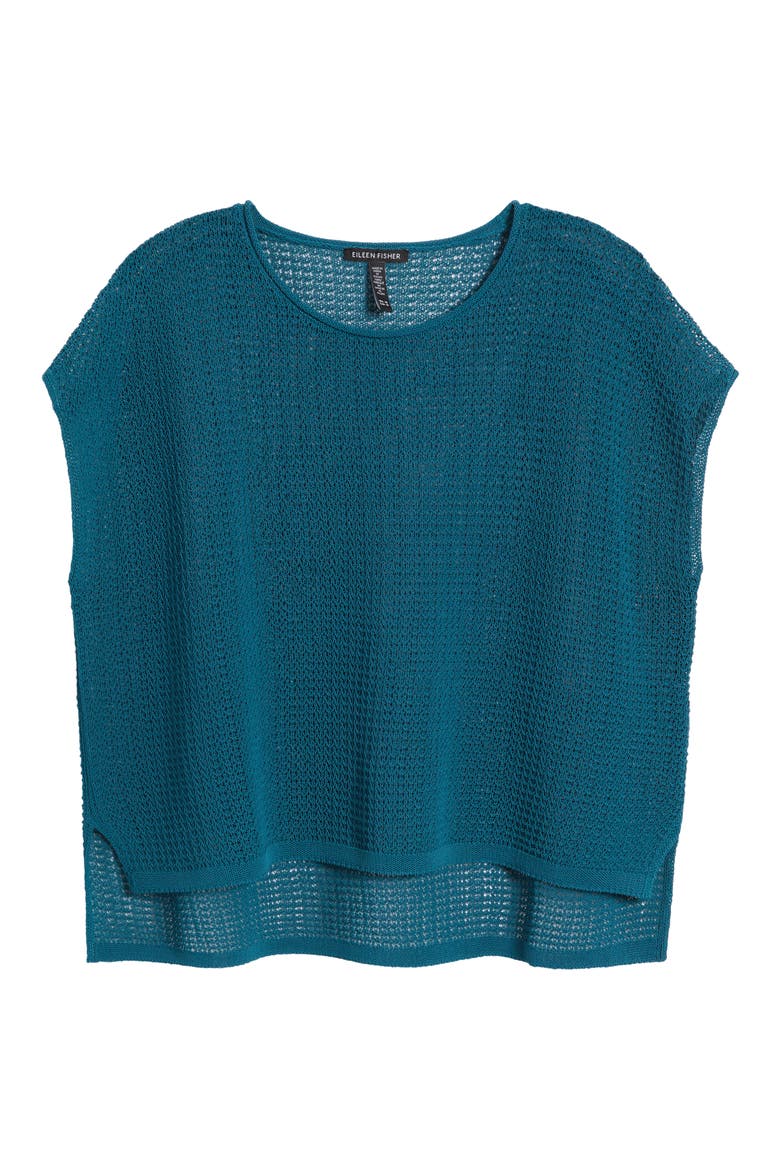 Open Stitch Organic Cotton Sweater, Alternate, color, HARBOR