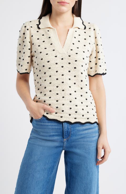 Dot Collar Sweater